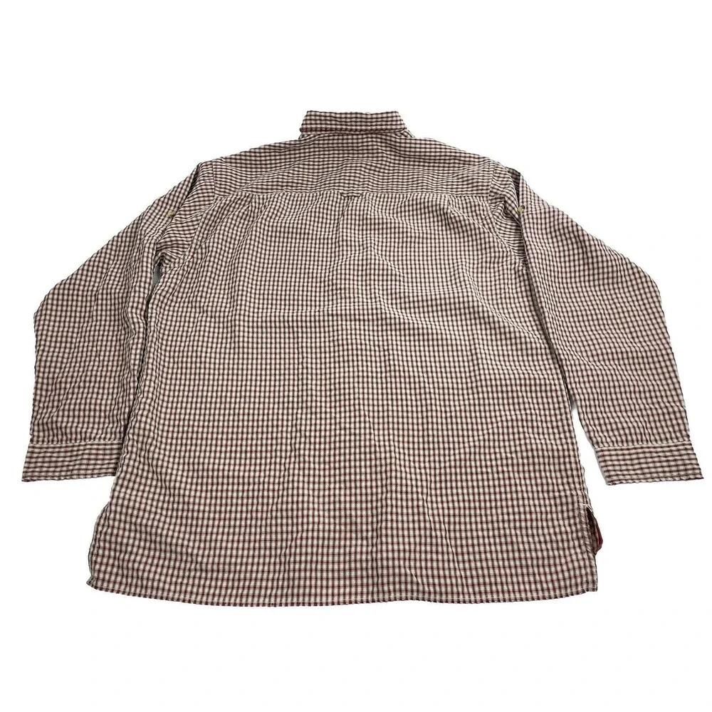The North Face Shirt Men XL Red Plaid Outdoor Button Up Distressed
